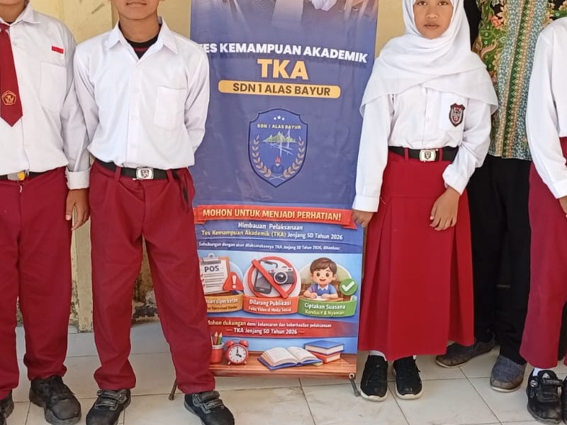 Pelaksanaan Tes Kemampuan Akademik (TKA) SDN 1 Alas Bayur